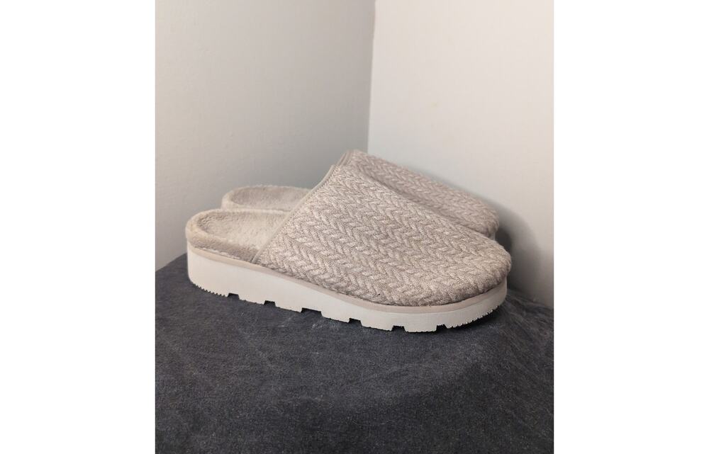 Vionic Sakura Braided Knit Clog Slippers Women 10 Wheat Beige EUC